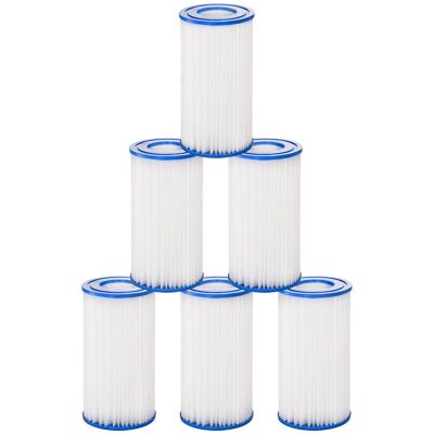 Lot de 6 cartouches filtrantes pour spa - cartouches de filtration - PP bleu fibres Dacron blanc