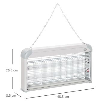 Outsunny Lampe UV anti-insectes anti moustique tue mouche électrique destructeur d'insectes 30 W gris 3