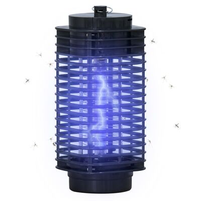 Outsunny Mückenschutz-Insektenvernichter-Lampe, Laternen-Design, elektrischer Fliegenvernichter, Insektenvernichter, LED, 3 W, Schwarz