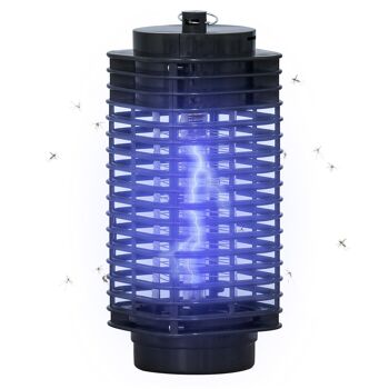 Outsunny Lampe anti-insectes anti moustique design lanterne tue mouche électrique destructeur d'insectes LED 3 W noir 1