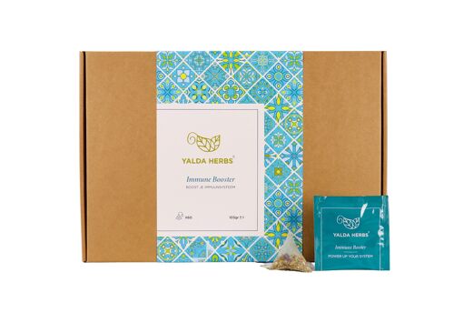 Yalda Herbs Immune Booster Tea Pyramid Tea Bags XL Value Pack | 60 tea bags | Herbal tea | flowers and herbs - HORECA Pack