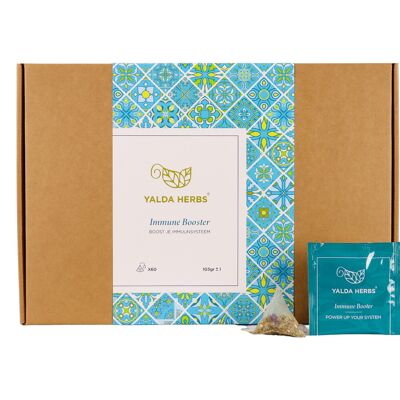Yalda Herbs Inmune Booster Tea Pyramid Bolsas de té XL Value Pack | 60 bolsitas de té | Té de hierbas | flores y hierbas - Pack HORECA