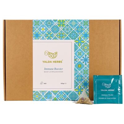 Yalda Herbs Inmune Booster Tea Pyramid Bolsas de té XL Value Pack | 60 bolsitas de té | Té de hierbas | flores y hierbas - Pack HORECA