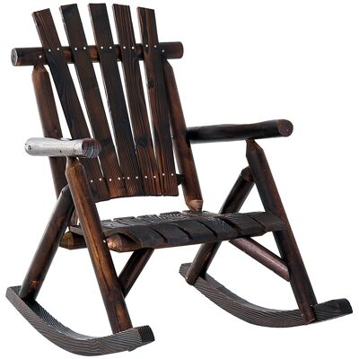 Adirondack garden rocking chair rocking chair rustic chic style fir wood treated carbonization