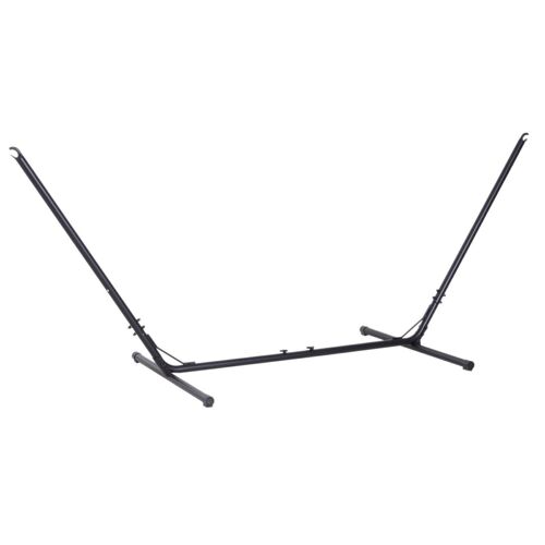 Support pied de hamac réglable structure robuste métal époxy noir dim. 3,08-3,80L x 1,08l x 1,20H m