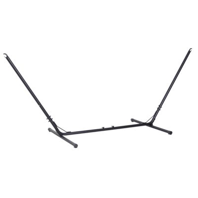 Adjustable hammock foot support sturdy black epoxy metal structure dim. 3.08-3.80L x 1.08W x 1.20H m