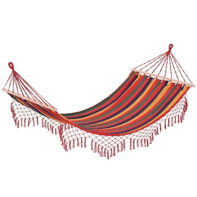 Portable breathable travel hammock hammock canvas dim. 2L x 1l m multicolor polyester cotton