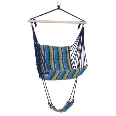 Portable breathable travel hammock hanging chair dim. 58L x 43W x 71H m multicolored polyester cotton