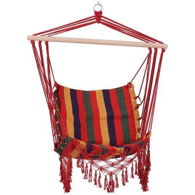 Portable breathable travel hammock hanging chair dim. 60L x 45W x 55H m multicolored polyester cotton