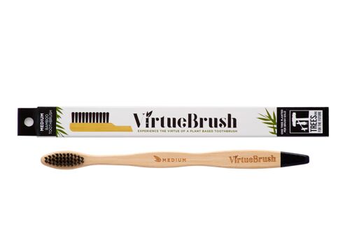 Adult Charcoal Soft bamboo toothbrush