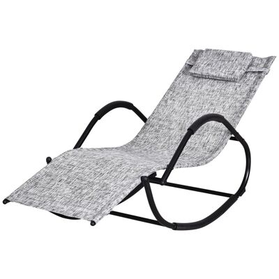 Sedia a dondolo design contemporaneo sedia a dondolo dim.160L x 61L x 79H cm grigio melange textilene metallo