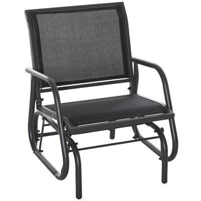 Garden rocking chair rocking chair contemporary design black textilene metal