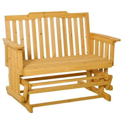 2-seater garden rocking bench in rural chic style solid pre-oiled fir wood