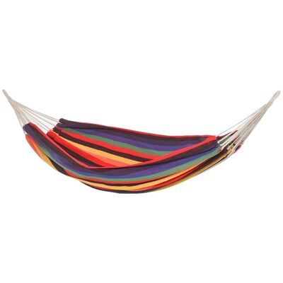 Portable breathable travel hammock hammock canvas dim. 2.9L x 1.5L m transport bag cotton polyester multicolored