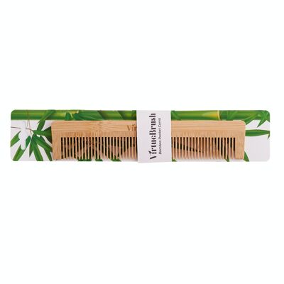 Peigne à cheveux de poche en bambou