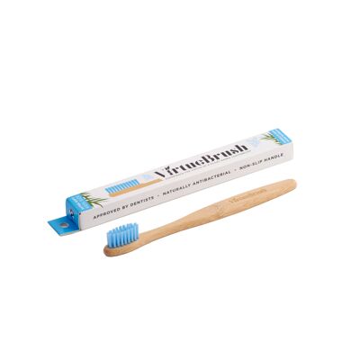 Kids Size Soft BLUE bamboo toothbrush