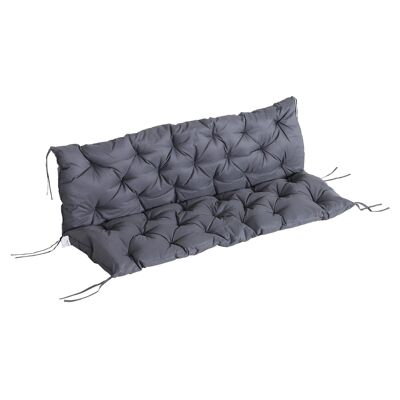 Mattress cushion seat backrest for garden bench swing 3-seater comfortable sofa 150 x 98 x 8 cm gray