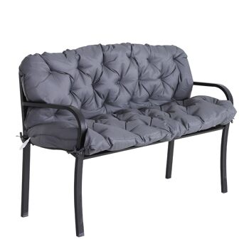 Coussin matelas assise dossier pour banc de jardin balancelle canapé 3 places grand confort 150 x 98 x 8 cm gris 2
