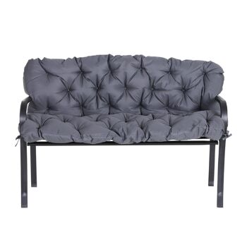 Coussin matelas assise dossier pour banc de jardin balancelle canapé 3 places grand confort 150 x 98 x 8 cm gris 4