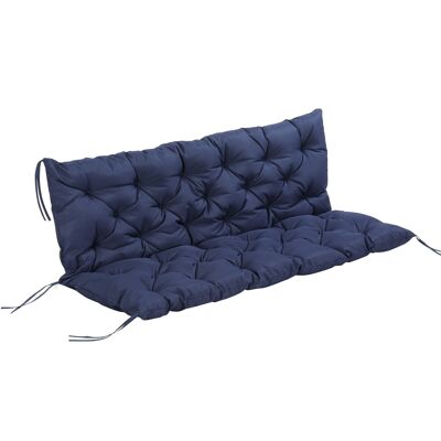 Cojín de colchón respaldo para banco de jardín columpio cómodo sofá de 3 plazas 150 x 98 x 8 cm azul