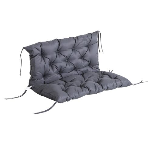 Coussin matelas assise dossier pour banc de jardin balancelle canapé grand confort 100 x 98 x 8 cm gris
