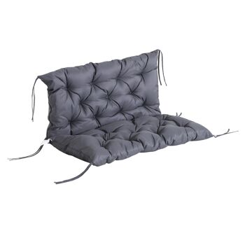 Coussin matelas assise dossier pour banc de jardin balancelle canapé grand confort 100 x 98 x 8 cm gris 1