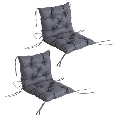 Set of 2 mattress cushions seat backrest 2 in 1 for high comfort armchair chair 98L x 50W x 8H cm gray