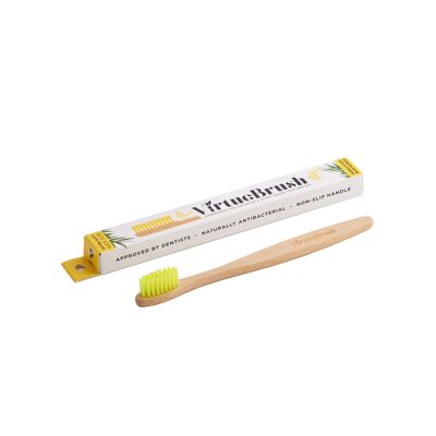 Kids Size Soft YELLOW bamboo toothbrush