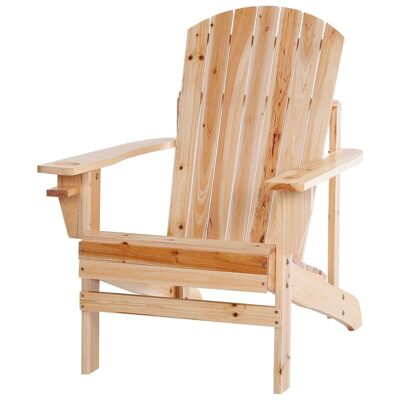 Very comfortable Adirondack garden armchair with integrated cup holder treated fir wood