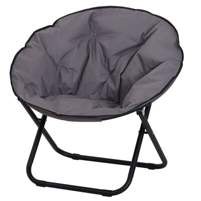 Loveuse round garden armchair foldable papasan moon armchair great comfort 80L x 80W x 75H cm large cushion provided oxford gray