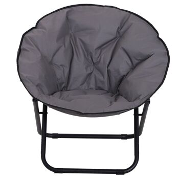 Loveuse fauteuil rond de jardin fauteuil lune papasan pliable grand confort 80L x 80l x 75H cm grand coussin fourni oxford gris 5