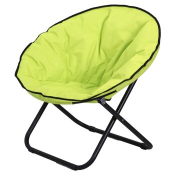 Loveuse fauteuil rond de jardin fauteuil lune papasan pliable grand confort 80L x 80l x 75H cm grand coussin fourni oxford jaune fluo 1