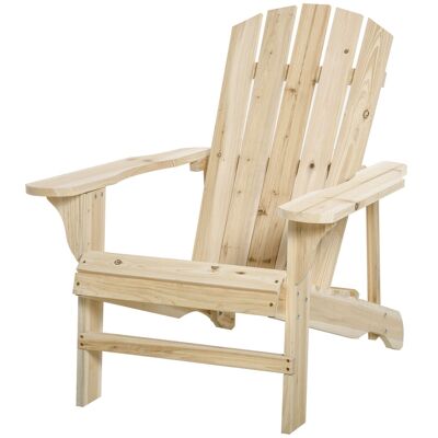 Adirondack garden armchair dim. 78W x 89D x 88H cm solid natural fir wood