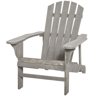 Adirondack garden armchair dim. 78W x 89D x 88H cm aged effect gray fir solid wood