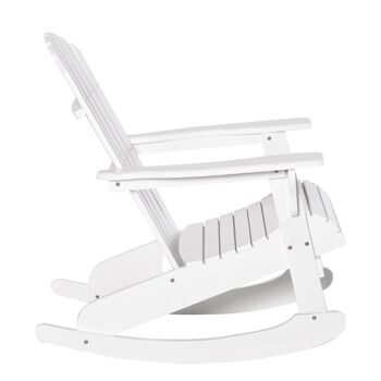 Fauteuil de jardin Adirondack à bascule rocking chair style néo-rétro assise dossier ergonomique bois sapin traité peint blanc 5