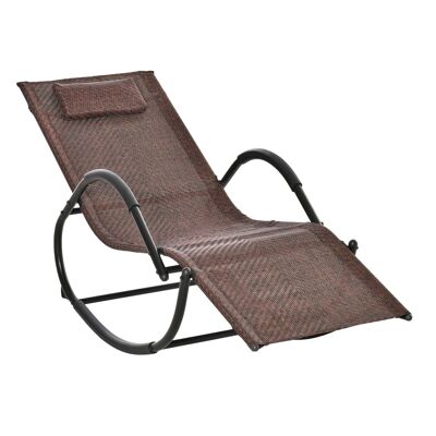 Sedia a dondolo design contemporaneo sedia a dondolo dim.160L x 61L x 79H cm in textilene marrone metallo