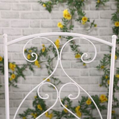 3-teiliges Bistro-Gartenset, 2 Klappstühle und runder Tisch – Epoxidmetall, Mosaikplatte – weiß