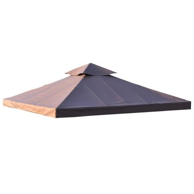 Telo di ricambio per tenda gazebo 3 x 3 m poliestere ad alta densità 180 g/m² cioccolato