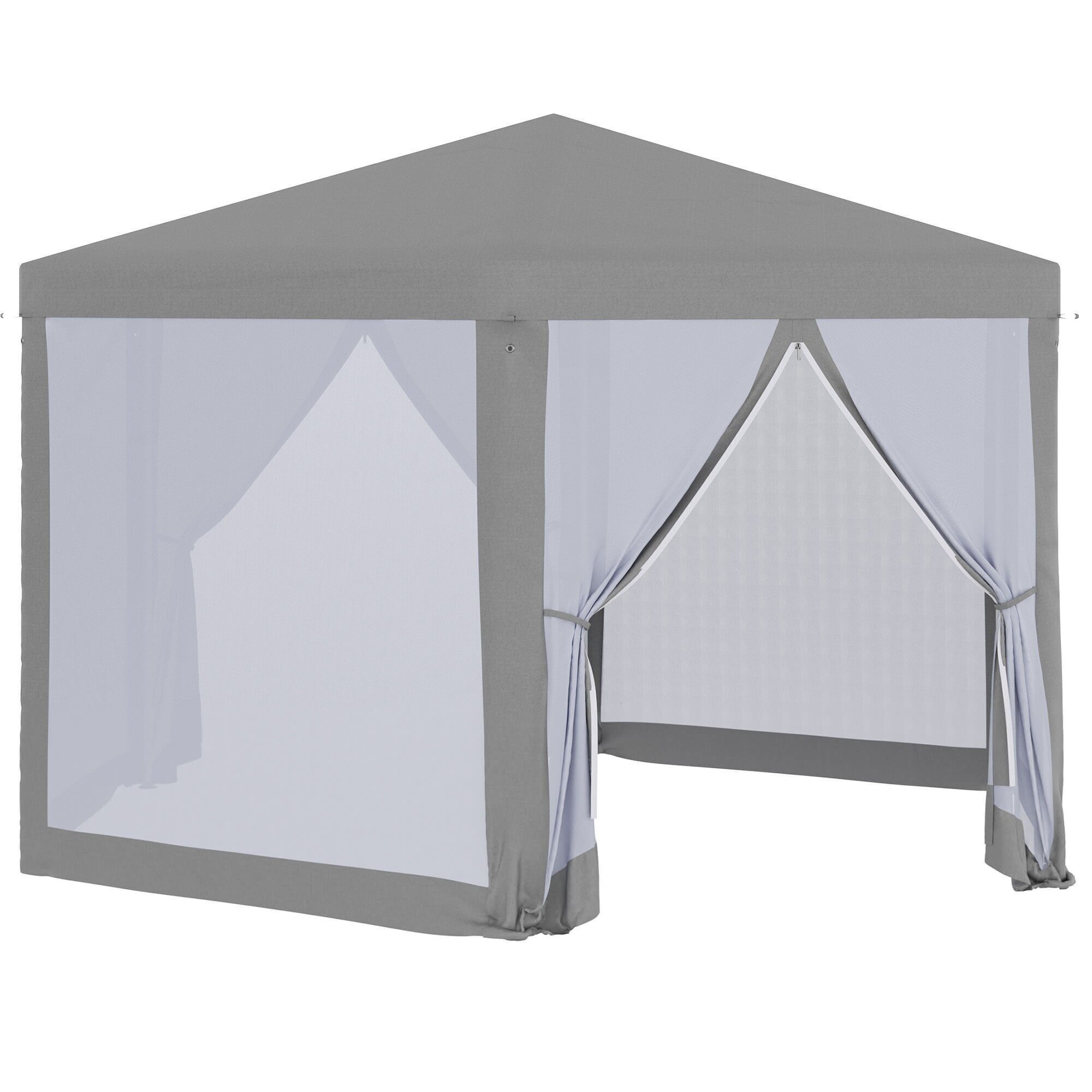 Arbor barnum reception tent hexagonal style cozy metal waterproof polyester surface approx. 10 m² gray