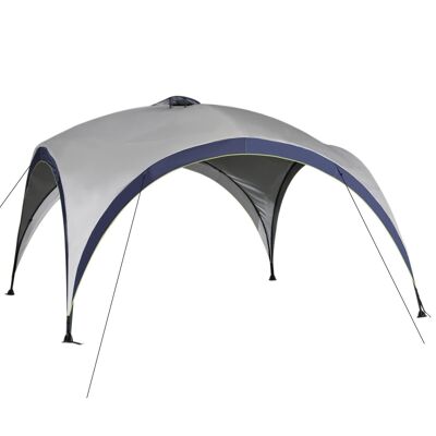 Gazebo barnum moderno a cupola dim.4L x 4L x 2,5H m metallo epossidico poliestere alta densità 190T grigio