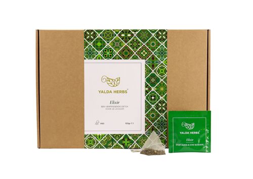 Yalda Herbs Elixir Piramide theezakjes XL Voordeelverpakking| 60 theezakjes | Kruidenthee | mengsel van groene en witte thee.-HORECA Pack