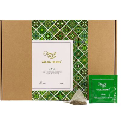 Yalda Herbs Elixier Pyramide Teebeutel XL Vorteilspack| 60 Teebeutel | Kräutertee | Mischung aus grünem und weißem Tee.-HORECA Pack