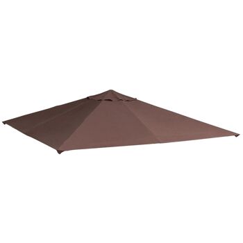 Toile de rechange pour pavillon tonnelle tente 3 x 3 m polyester haute densité 180 g/m² revêtement PA anti-UV chocolat 1