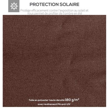 Toile de rechange pour pavillon tonnelle tente 3 x 3 m polyester haute densité 180 g/m² revêtement PA anti-UV chocolat 4