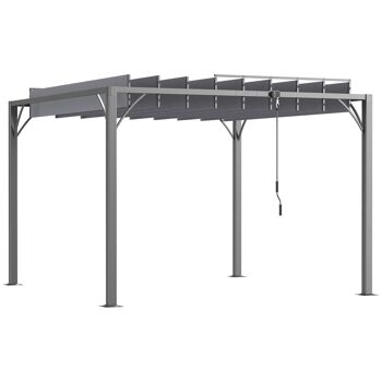 Pergola lames orientables dim. 2,9L x 2,95l x 2,13H m structure alu. acier époxy polyester gris 1