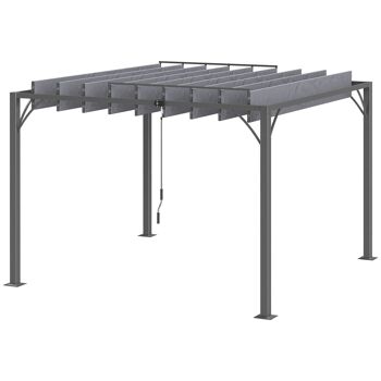 Pergola lames orientables dim. 2,9L x 2,95l x 2,13H m structure alu. acier époxy polyester gris 4