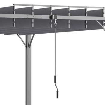 Pergola lames orientables dim. 2,9L x 2,95l x 2,13H m structure alu. acier époxy polyester gris 5