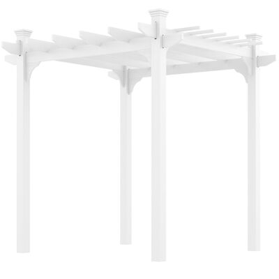 Freistehende Pergola im modernen Stil – Dachterrasse zum Dekorieren – Größe 2,3 L x 2,3 B x 2,3 H m – weißes Tannenholz