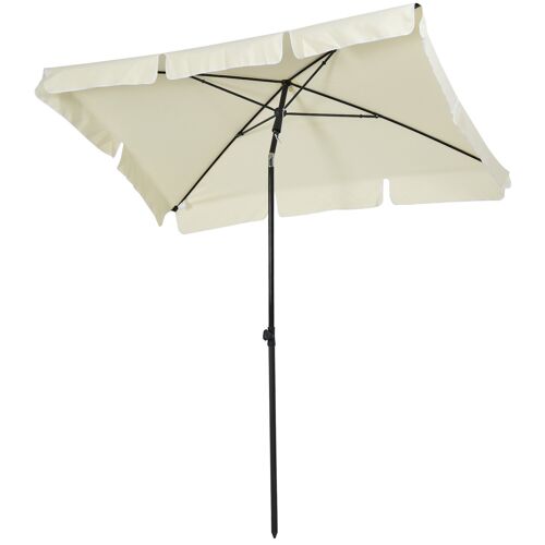 Parasol rectangulaire inclinable alu acier polyester haute densité diamètre 2 m beige clair