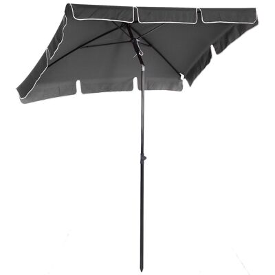 Paraguas basculante rectangular aluminio acero poliéster alta densidad diámetro 2 m gris